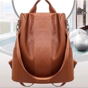 Large Capacity Leather Backpack Shoulder Bag NEW!!